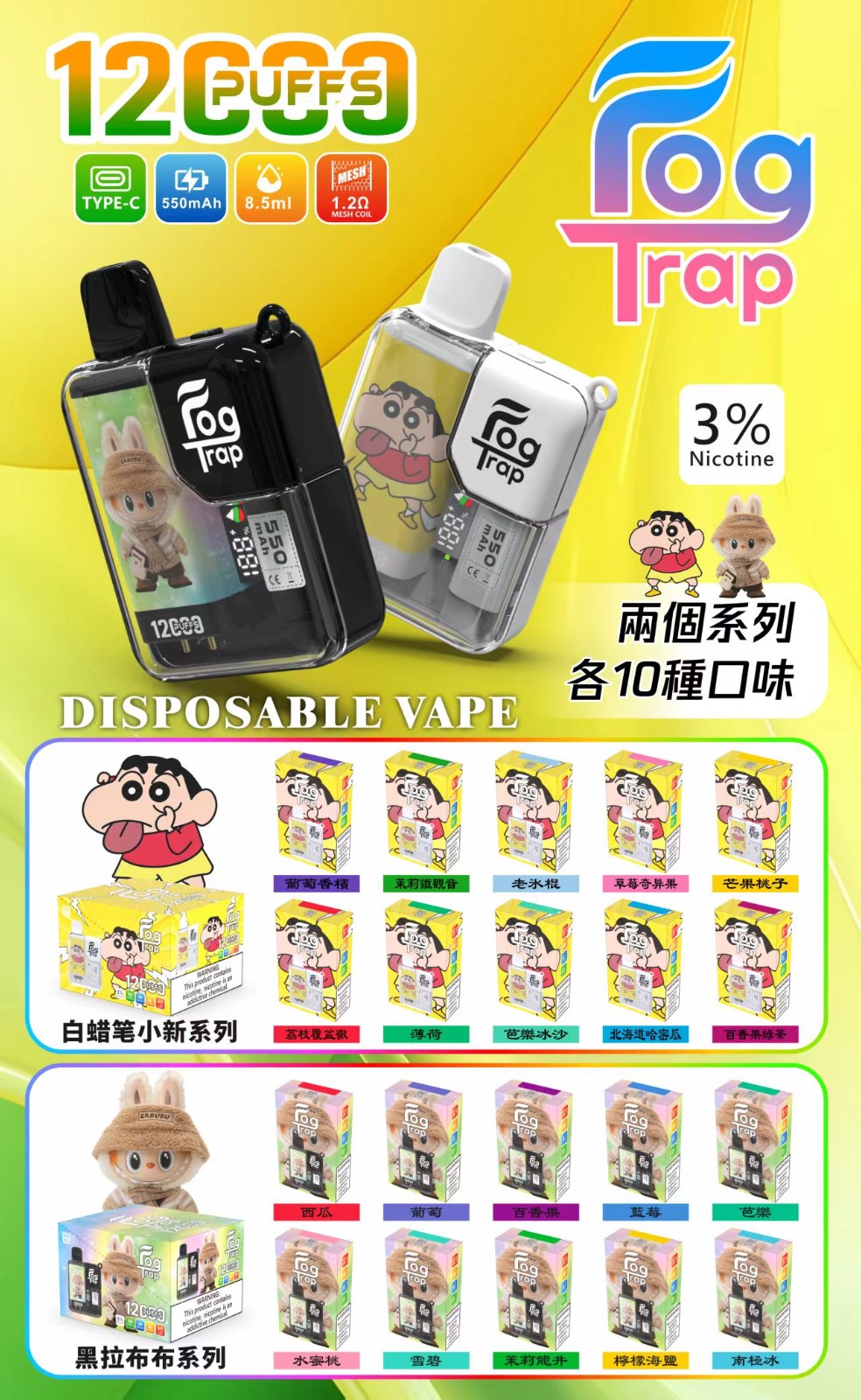 Fog Trap 蠟筆小新x拉布布聯名款